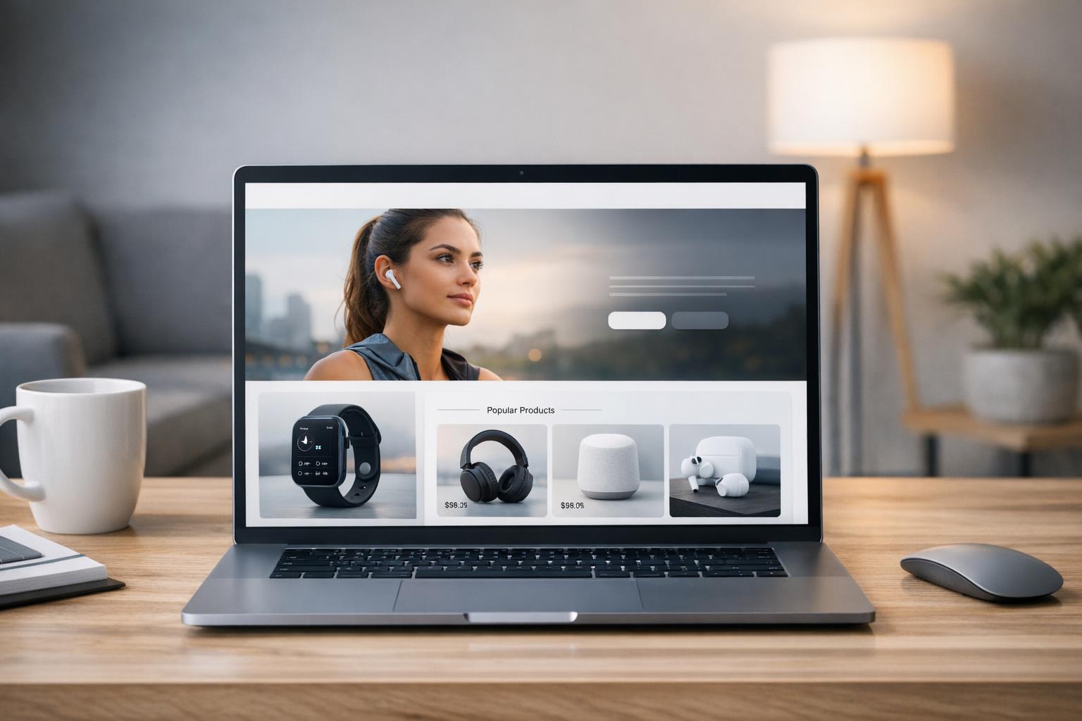 Zdjęcie: nowoczesny projekt strony internetowej na laptopie